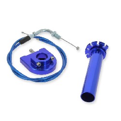 Gasgriff (schnell), violett, Qualittsprodukt + Kabel, blau, Ersatzteile Pocket bike