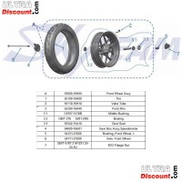 Rad vorn komplett 3.50-10 Schwarz, fr Skyteam Skymini (Euro4 und Euro5) Bilder 1