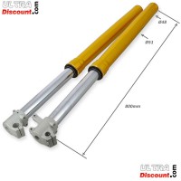 Gabelholme Qualittsprodukt 800mm, doppelte Einstellung, 12/20mm Radachsen - Gold Bilder 2