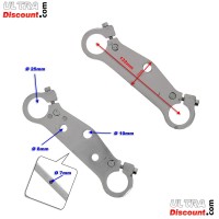 Gabelbrcke Tuning (Paar) fr pocket bike, chrom Bilder 1
