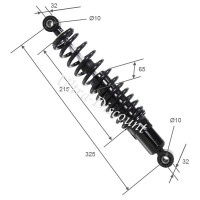 Stodmpfer hinten fr Quad Shineray 200 ccm (schwarz , 330 mm) Bilder 1