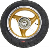 Rad hinten komplett fr chinesischen Skooter (Gold  - typ 2) Bilder 1
