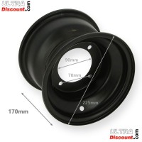 Felge hinten fr Quad 200 ccm Schwarz (18x9.5-8) 170mm Bilder 1