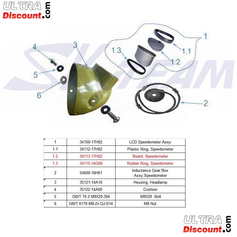 Tachometer LCD fr Dax Skyteam Skymax 50-125cc Euro4 Bilder 4