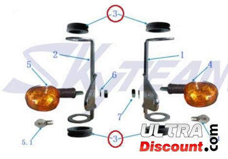 Gummidichtung fr Scheinwerferhalterung Skyteam V-Raptor Bilder 1