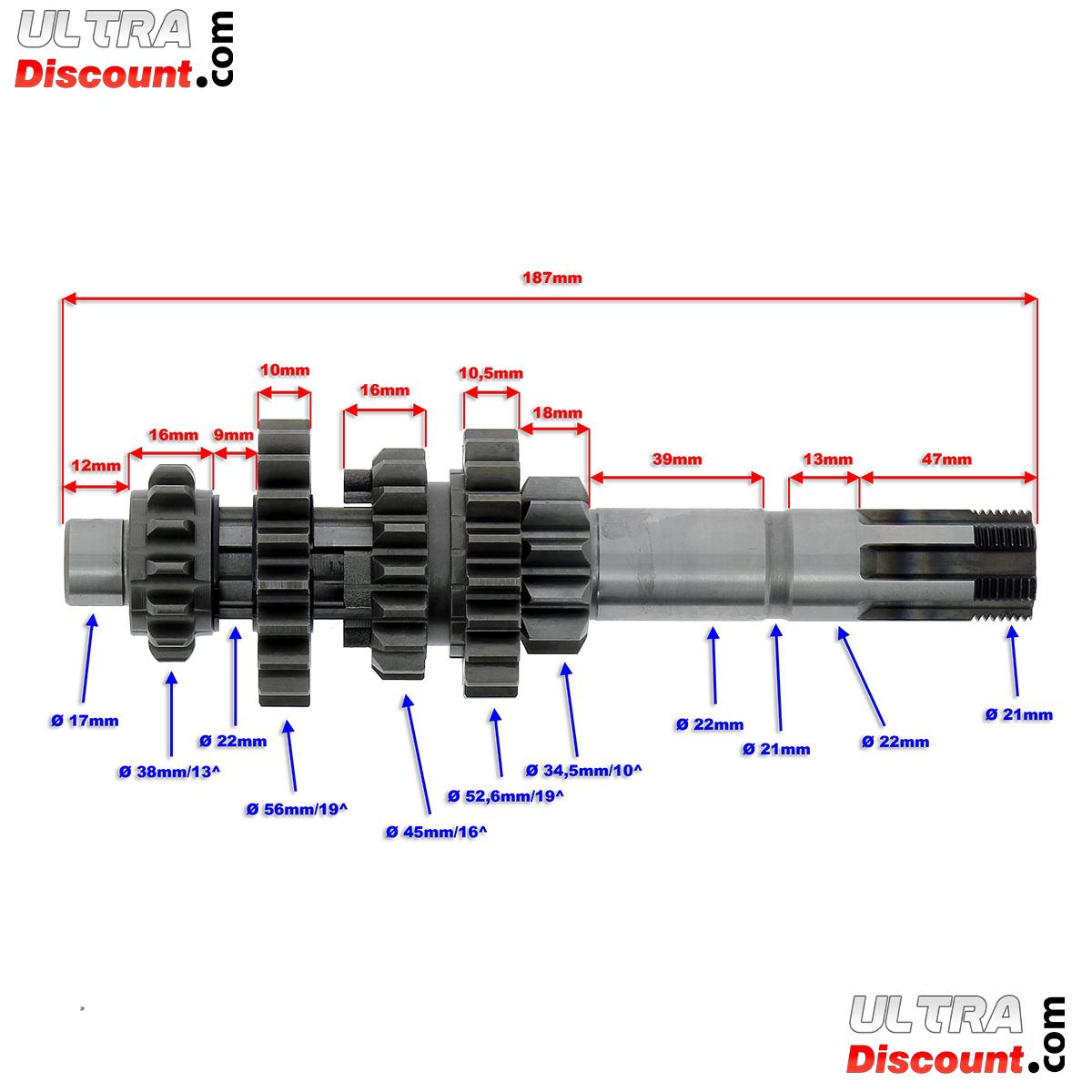 Primrachse fr Getriebe Quad Shineray 300STE Bilder 1