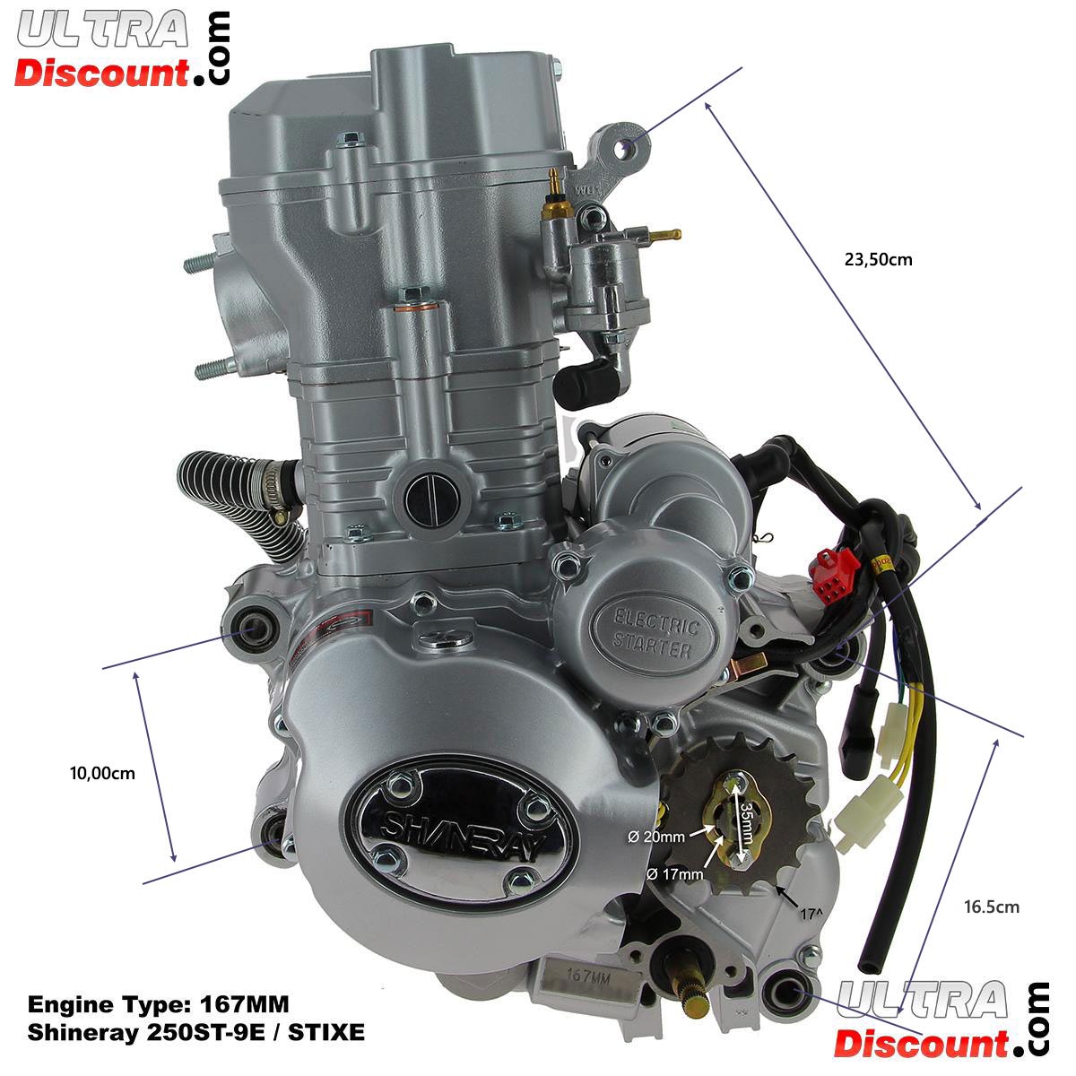 Kompletter Motor fr Quad Shineray 250 ccm Racing (167MM) Bilder 2