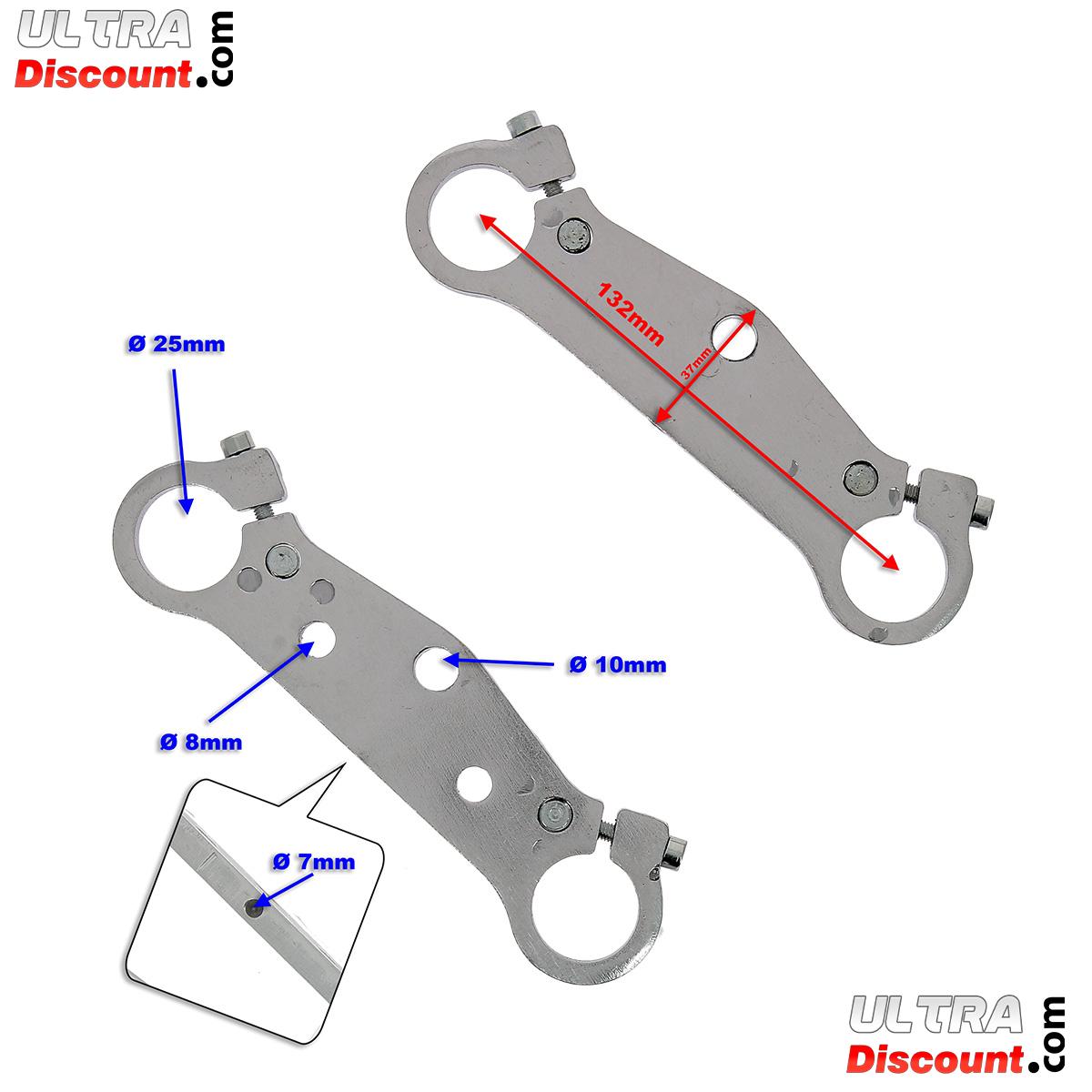Gabelbrcke Tuning (Paar) fr pocket bike Nitro, chrom Bilder 1