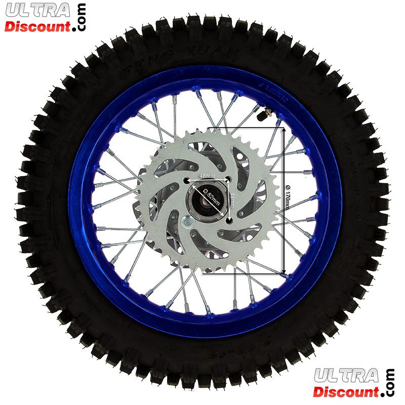 Rad hinten 12'', blau, (Spikes 12 mm) fr dirt bike AGB27 Bilder 2