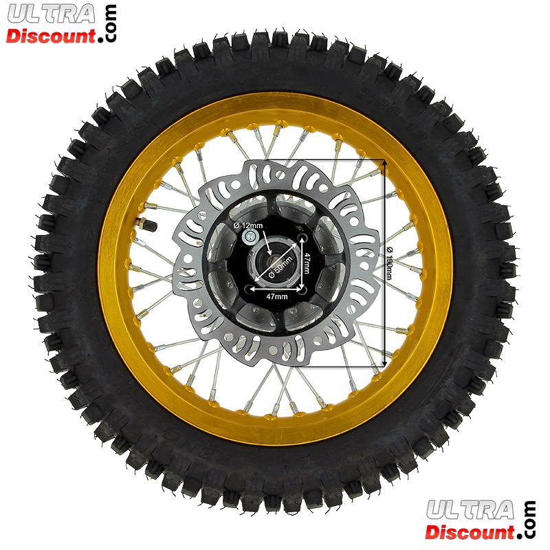 Rad hinten 12'', gold, (Spikes 12 mm) fr dirt bike AGB27 Bilder 1