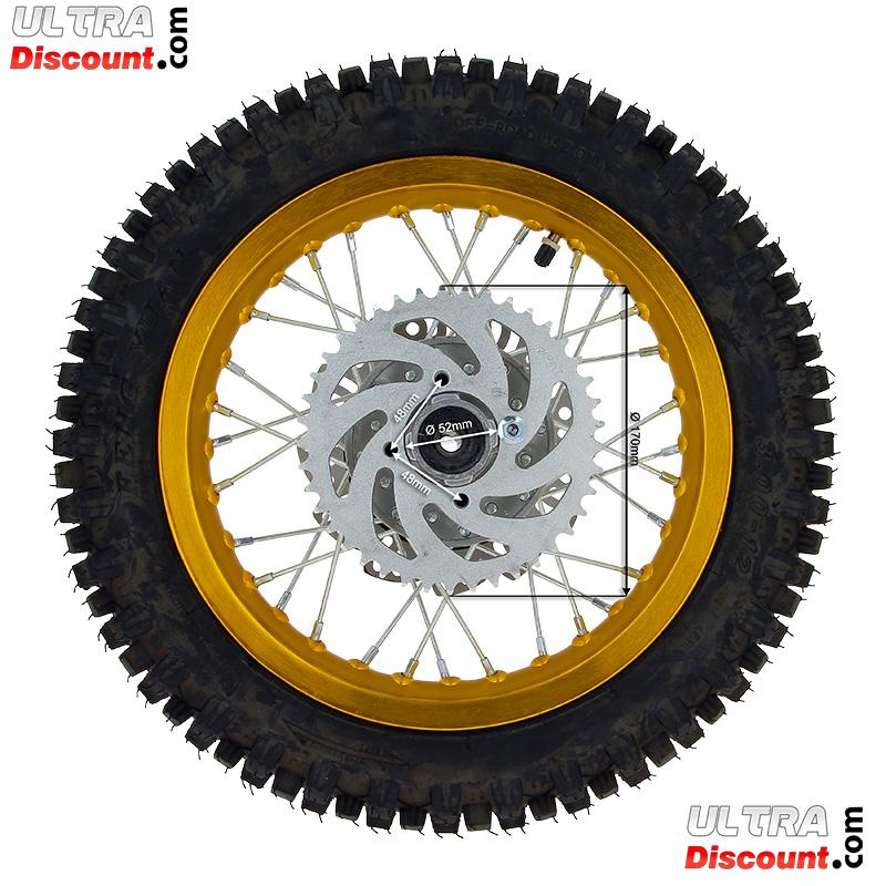 Rad hinten 12'', gold, (Spikes 12 mm) fr dirt bike AGB27 Bilder 2