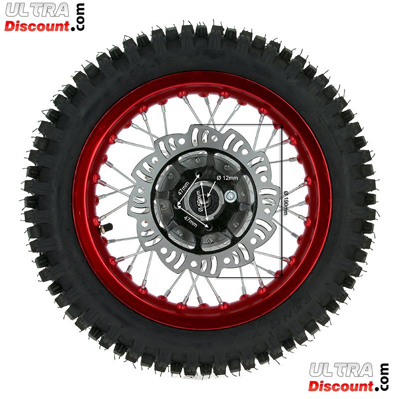 Rad hinten 12'', rot, (Spikes 12 mm) fr dirt bike AGB27 Bilder 1