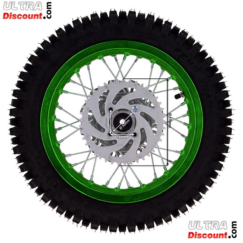 Rad hinten 12'', grn, (Spikes 12 mm) fr dirt bike AGB27 Bilder 2