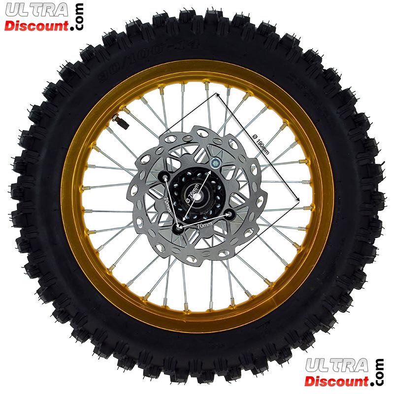 Rad hinten komplett 14'', gold, fr dirt bike AGB30 Bilder 1