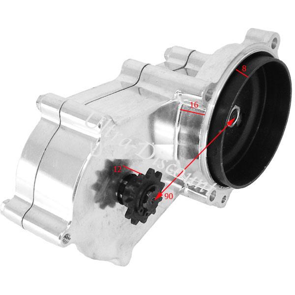 Reduziergetriebe Chrom doppelt Kette fr pocket bike cross (8mm) Bilder 1