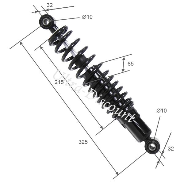 Stodmpfer hinten fr Quad Shineray 200 ccm (schwarz , 330 mm) Bilder 1