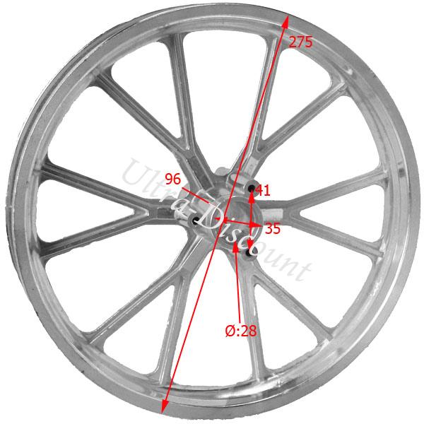 Felge hinten fr Pocket bike cross (10'', Typ 2) Bilder 1