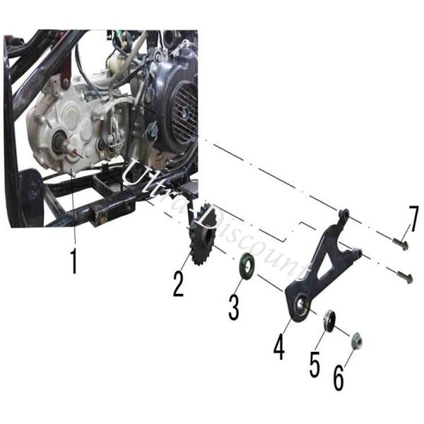 Erhaltungsscheibe fr Ritzel Shineray Quad 200 ccm (Typ 2, XY200ST-6A) Bilder 1