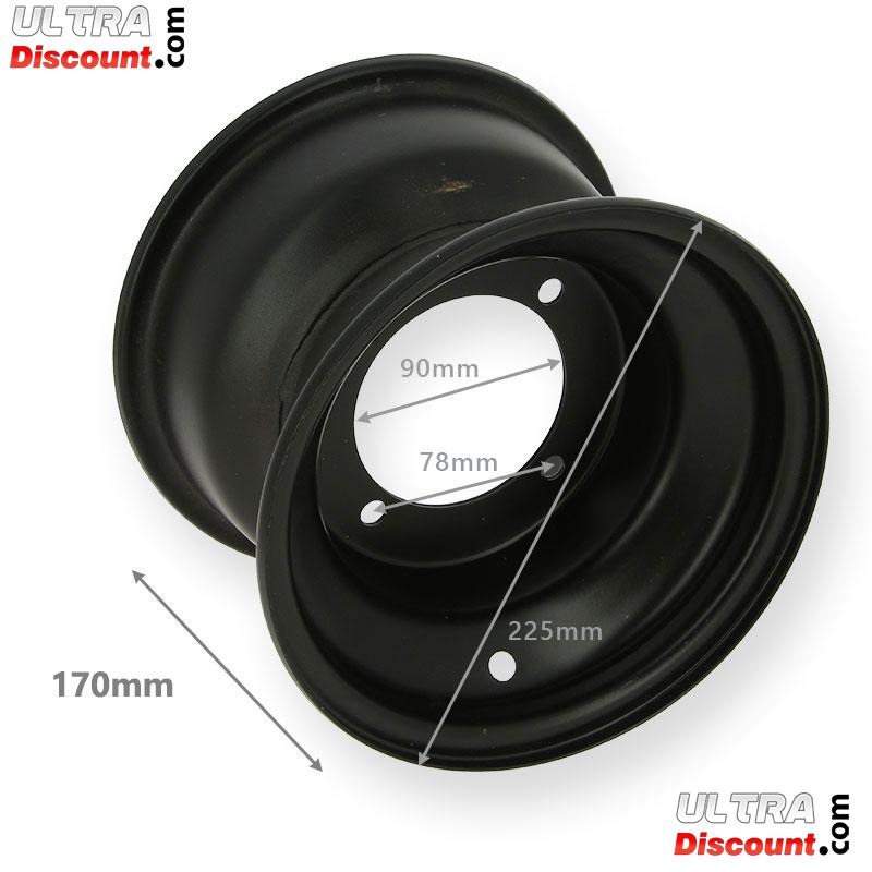 Felge hinten fr Quad 200 ccm Schwarz (18x9.5-8) 170mm Bilder 1