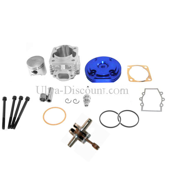 Kit 53 ccm 4 Schleusen + Kurbelwelle Racing Achse 12 mm (Typ B blau), Ersatzteile Pocket bike