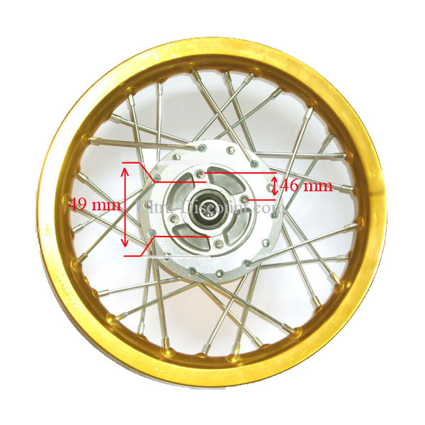 Felge hinten 14', gold, fr dirtbike (Typ 3) Bilder 2