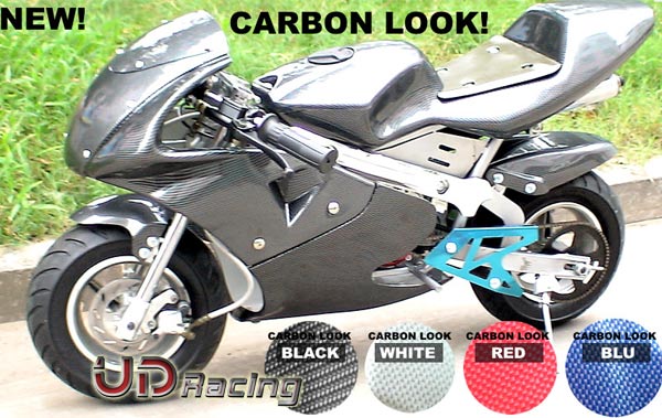 Verkleidung Kohlenfaser, schwarz, Sonderausgabe fr pocket bike 47-49 Bilder 1