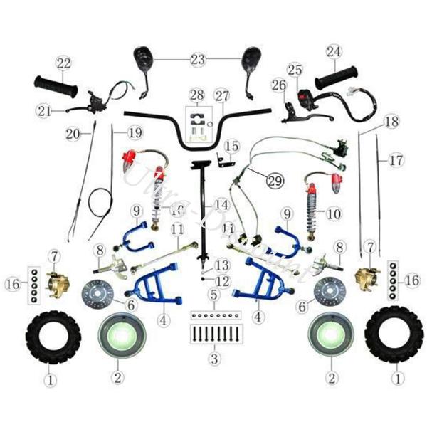Achsschenkel rechts fr Quad Shineray 150ST Bilder 1