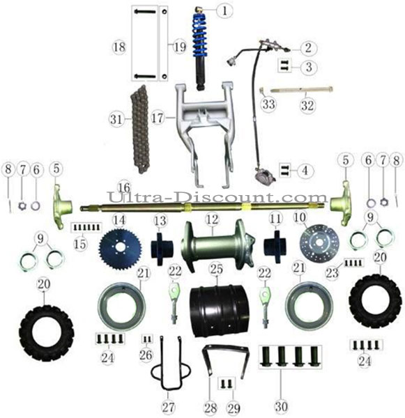 Kette fr Quad Shineray 200 ccm ST9 (56 Glieder : 428 H) Bilder 1