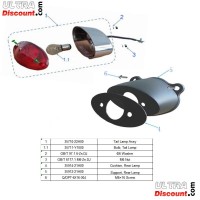 Rckleuchte lampe LED fr Skyteam T-REX - CHROME Bilder 1