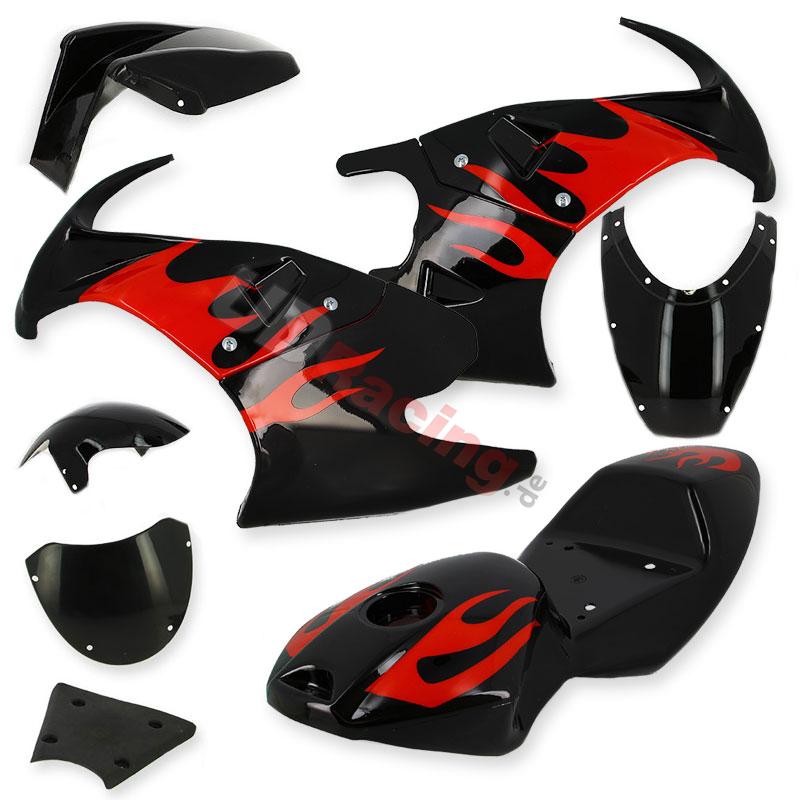 Verkleidung fr pocket bike 47-49 ccm (schwarz-Rot), Ersatzteile Pocket bike
