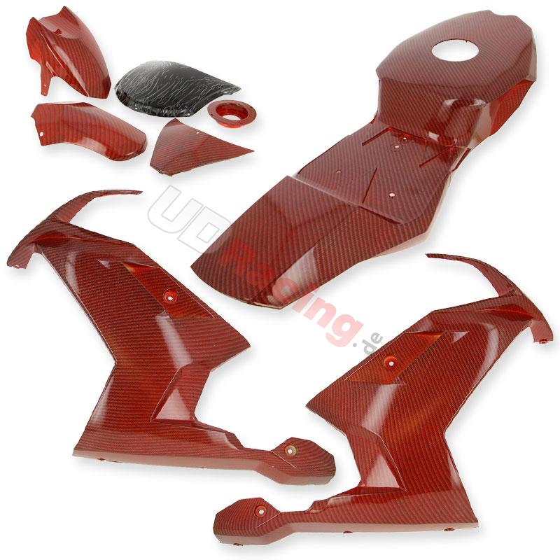 Verkleidung Kohlenfaser, rot, Sonderausgabe fr pocket bike Nitro, Nitro Motorradteile