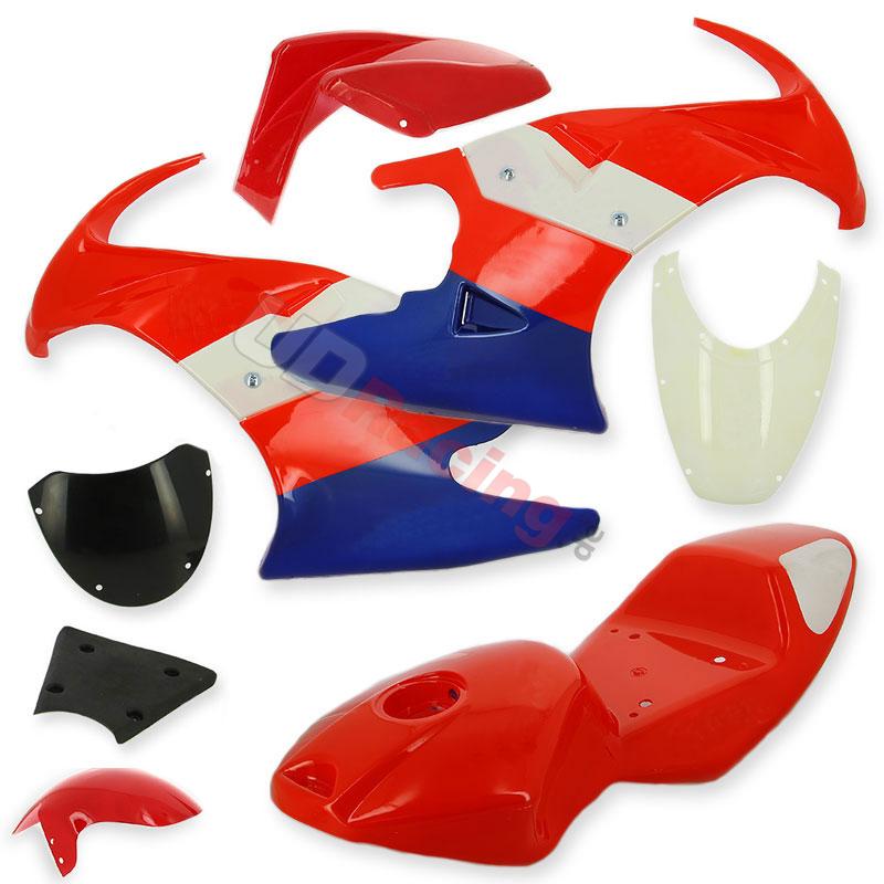 Verkleidung fr pocket bike 47 49 ccm (Rot-Blau-Wei), Ersatzteile Pocket bike