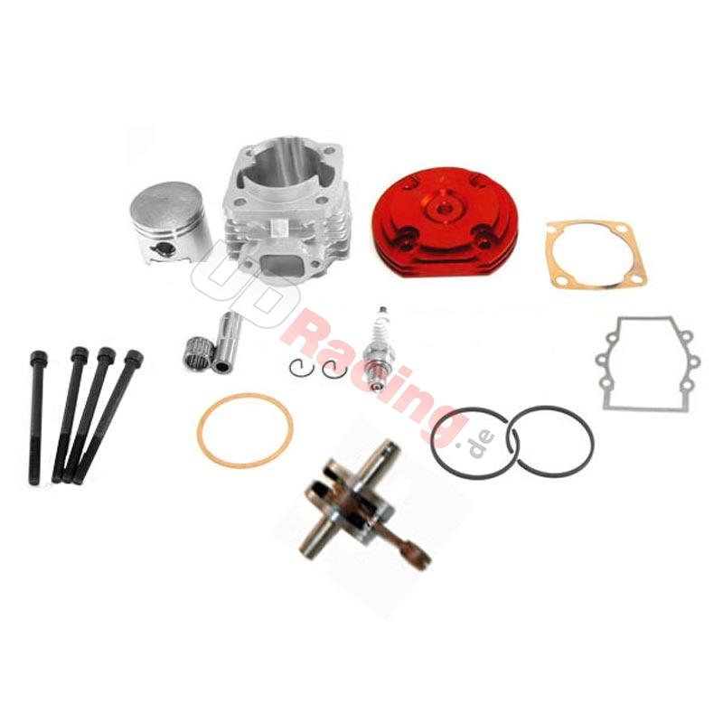 Kit 53 ccm 4 Schleusen + Kurbelwelle Racing Achse 10 mm (Typ B rot), Teile Pockets Supermoto