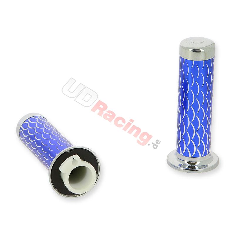 Griff Schuppenmuster, blau, Teile Pockets Supermoto