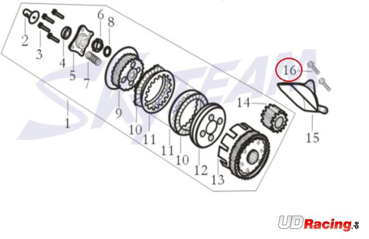 Schraube für Ölseparator für Kupplung für Skyteam Motoren T-REX 125ccm, Teile Trex Skyteam Schraube für Ölseparator für Kupplung für Skyteam Motoren T-REX 125ccm, Teile Trex Skyteam