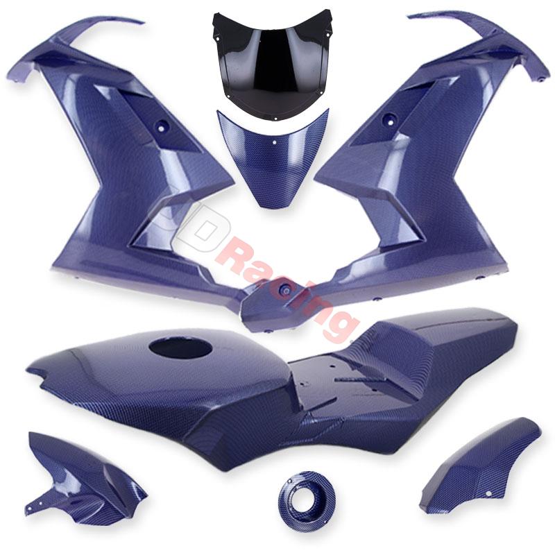 Verkleidung Kohlenfaser, blau, Sonderausgabe fr pocket bike MT4, Teile Pocket Blata MT4