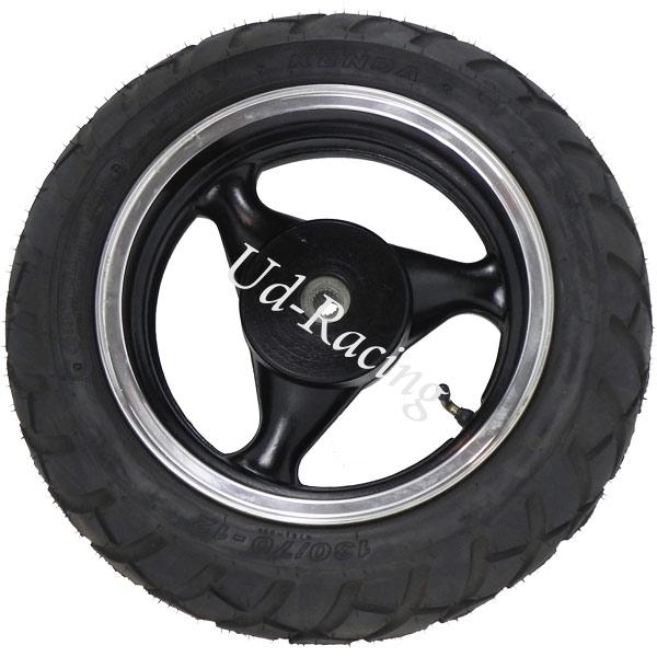 Rad hinten komplett fr chinesischen Skooter (schwarz - typ 1), Chinesische Motorroller Teile