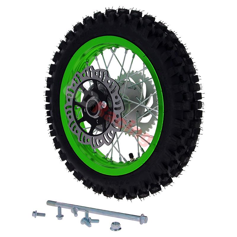 Rad hinten 12'', grn, (Spikes 12 mm) fr dirt bike AGB27, Ersatzteile Dirt bike