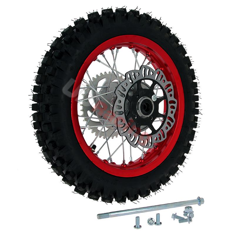 Rad hinten 12'', rot, (Spikes 12 mm) fr dirt bike AGB27, Ersatzteile Dirt bike