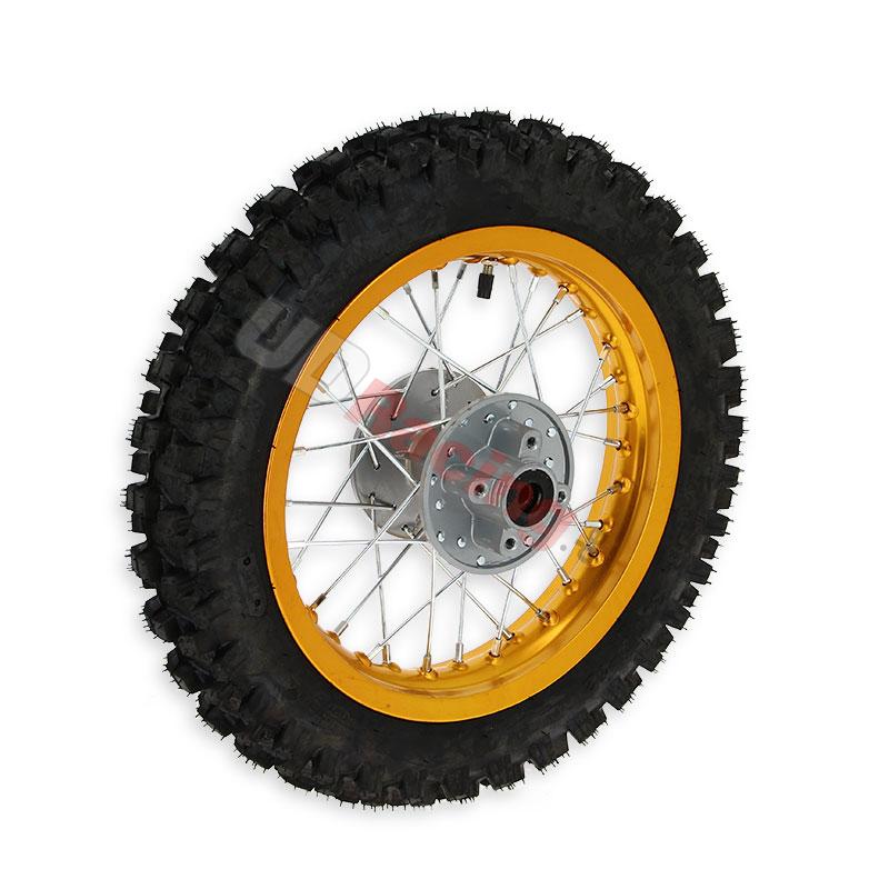 Rad hinten 12'', gold, (Spikes 12 mm) fr dirt bike AGB27, Ersatzteile Dirt bike