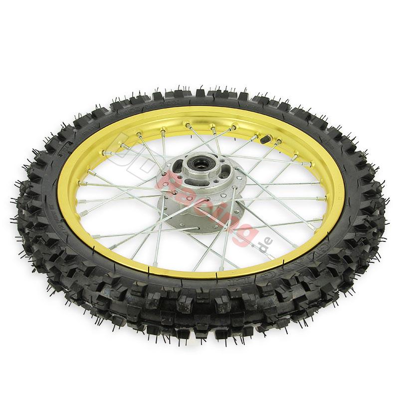 Rad vorn 14', gold, Spikes 10 mm, fr dirt bike AGB27, Ersatzteile Dirt bike