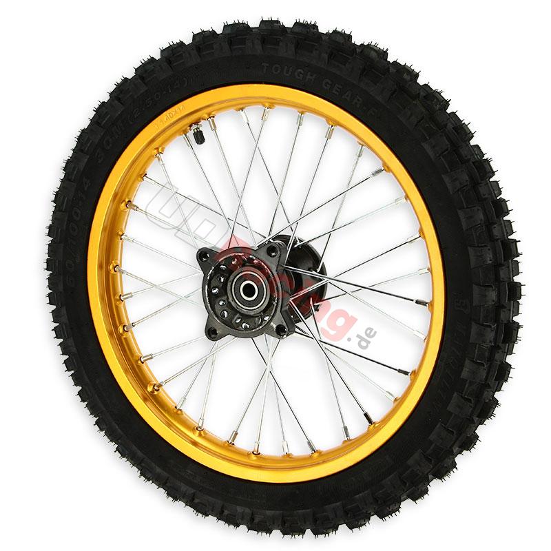 Rad vorn 14'', gold, fr dirt bike AGB29, Ersatzteile Dirt bike