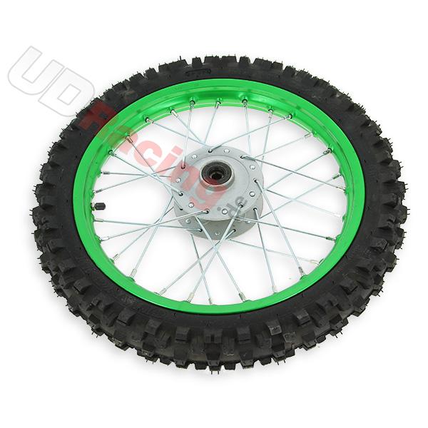 Rad vorn 14'', grn, Spikes 10 mm, fr dirt bike AGB27, Ersatzteile Dirt bike