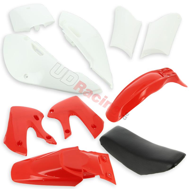 Verkleidung dirt bike 125/250 ccm + Sitzbank (rot ), Ersatzteile Dirt bike