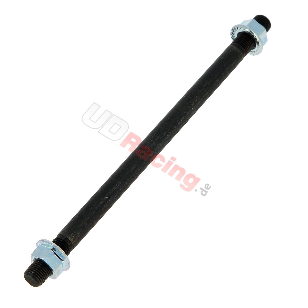 Achse Vorderrad (185 mm) + Muttern für Thermoroller, Teiles Thermoscooter Achse Vorderrad (185 mm) + Muttern für Thermoroller, Teiles Thermoscooter