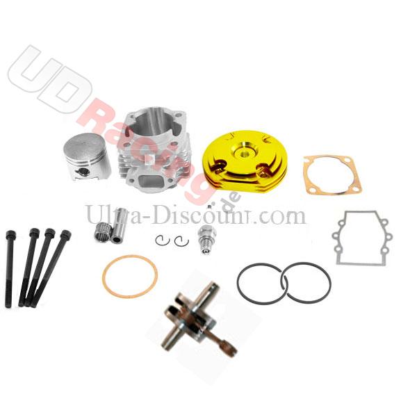 Kit 53 ccm 4 Schleusen + Kurbelwelle Racing Achse 10 mm (Typ B gold), Ersatzteile Pocket bike