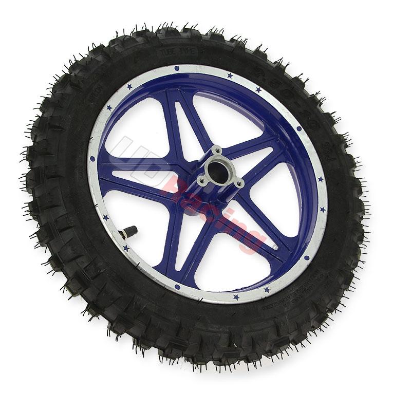 Komplettes Hinterrad blau fr Pocket bike cross (10'', Typ 1), Pocket Cross Teile