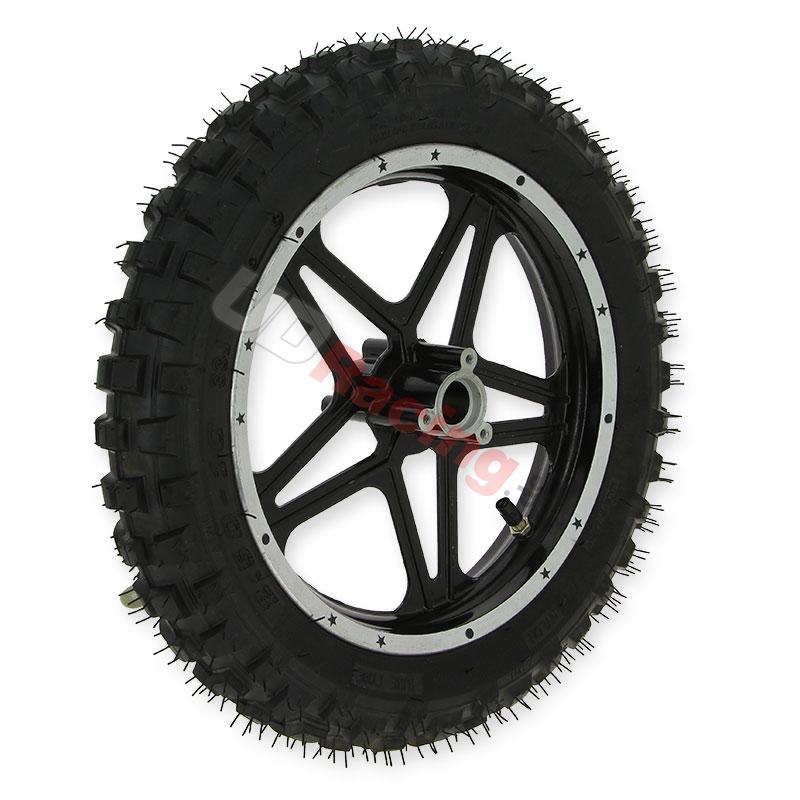 Komplettes Hinterrad shwarz für Pocket bike cross (10'', Typ 1), Dirt Nitro Teile Komplettes Hinterrad shwarz für Pocket bike cross (10'', Typ 1), Dirt Nitro Teile