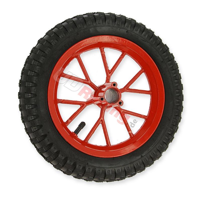 Komplettes Vorderrad fr Pocket bike cross (8'' rot), Pocket Cross Teile