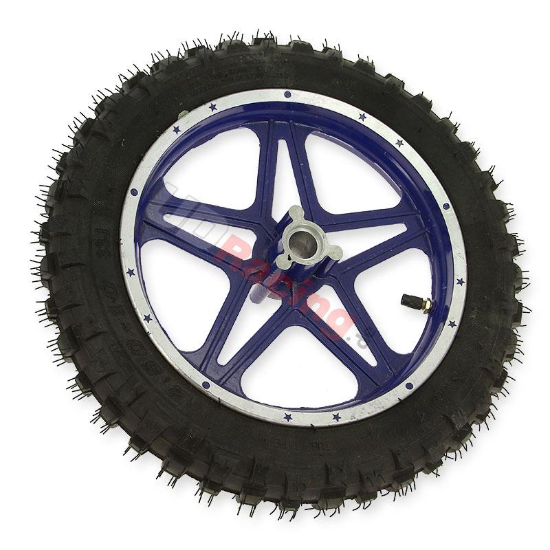 Vorderrad komplett blau fr Pocket bike cross (10'', Typ 1), Pocket Cross Teile